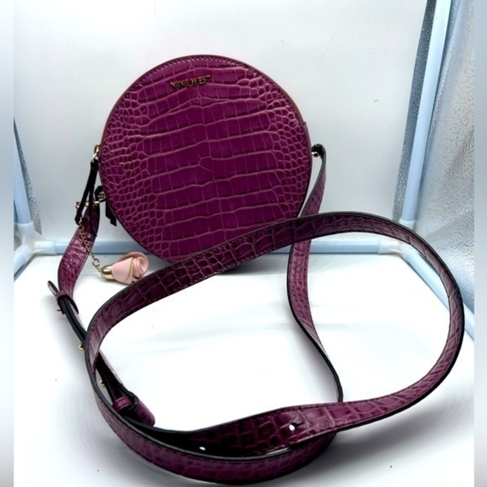 NINE WEST round purple crossbody bag